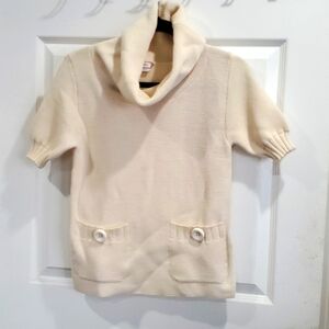 COPY - Max & Co cream knit sweater blouse Cowel neck top Italy